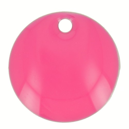 Zecchini rotondi in metallo e resina epossidica 10 mm - Rosa fluorescente x10