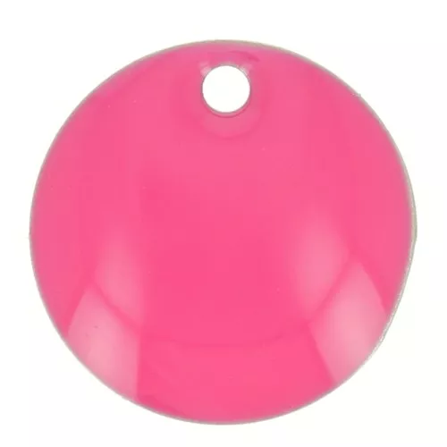 Zecchini rotondi in metallo e resina epossidica 10 mm - Rosa fluorescente x10