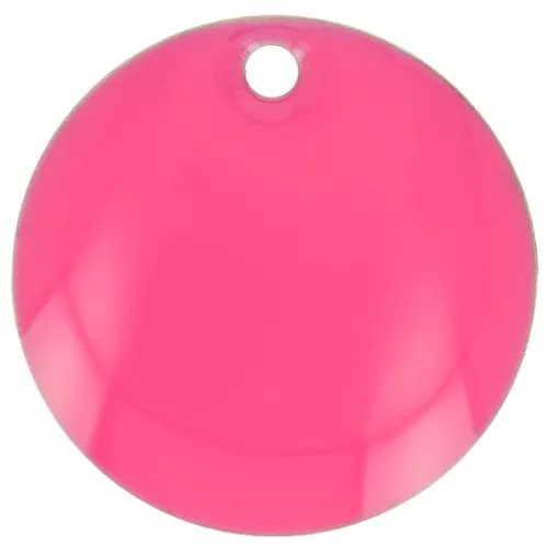 Zecchini rotondi in metallo e resina epossidica 12 mm - Rosa fluorescente x8