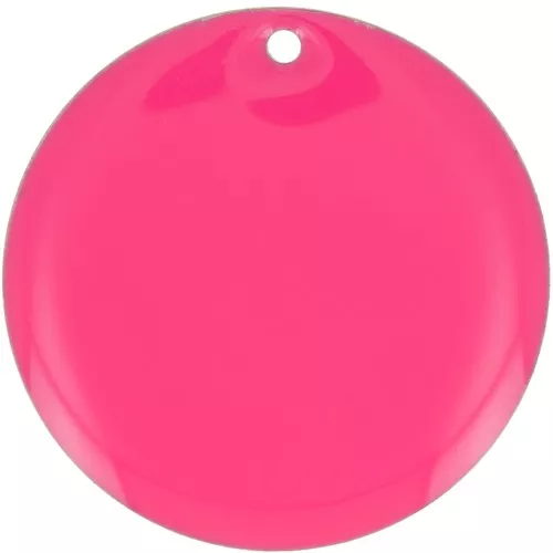 Zecchino rotondo in metallo e resina epossidica 25 mm - Rosa fluorescente x1