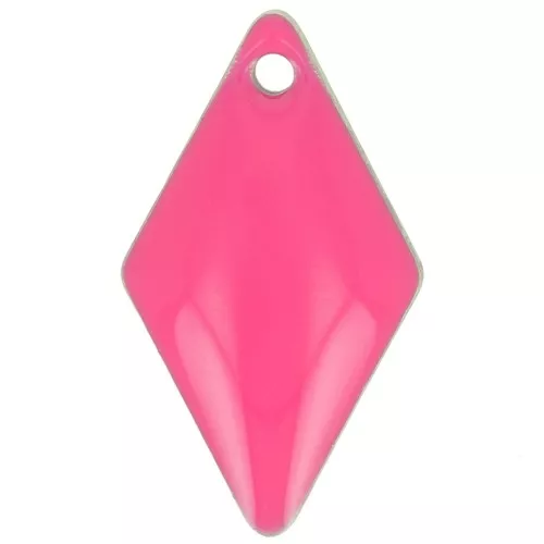 Zecchini rombo e resina epossidica 16x9 mm - Rosa fluo x8