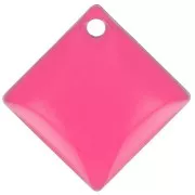Zecchini quadrati in metallo e resina epossidica 16x16 mm - Rosa fluo x8