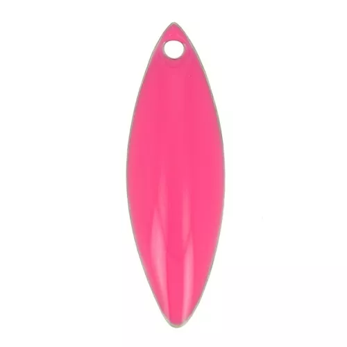 Zecchini navetta in metallo e resina epossidica 16x5 mm - Rosa fluorescente x6