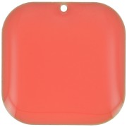 Zecchini quadrati arrotondi in metallo e resina epossidica 22 mm - Rosa Corallo x1|raw }}