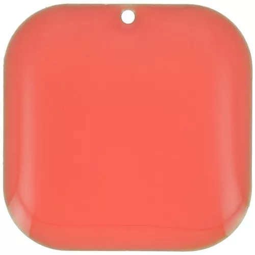 Zecchini quadrati arrotondi in metallo e resina epossidica 22 mm - Rosa Corallo x1
