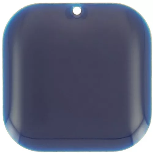 Zecchini quadrati arrotondati in metallo e resina epossidica 22 mm - Blu notte x1