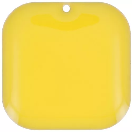 Zecchini quadrati arrotondati in metallo e resina epossidica 22 mm - Giallo x1