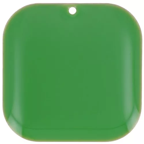 Zecchini quadrati arrotondati in metallo e resina epossidica 22 mm - Verde x1