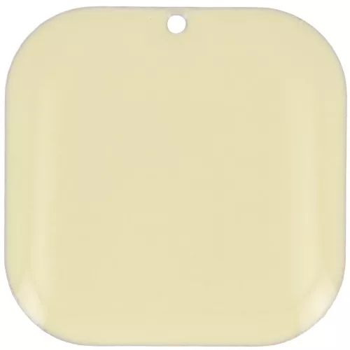 Zecchini quadrati arrotondati in metallo e resina epossidica 22 mm - Crema x1