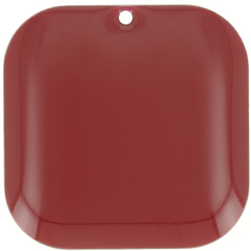 Zecchino quadrato arrotondato in metallo e resina epossidica 22 mm - Rosso scuro x1