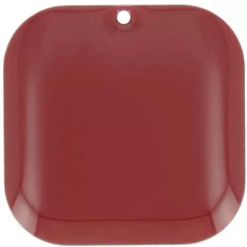 Zecchino quadrato arrotondato in metallo e resina epossidica 22 mm - Rosso scuro x1