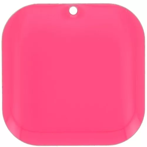 Zecchini quadrati arrotondati in metallo e resina epossidica 22 mm - Rosa fluo x1