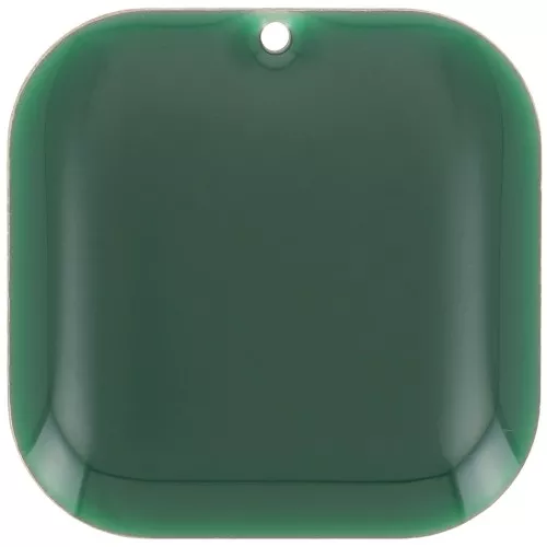 Zecchini quadrati arrotondati in metallo e resina epossidica 22 mm -Verde abete x1