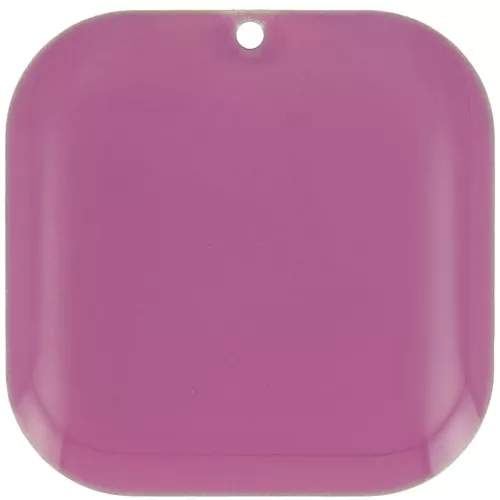 Zecchini quadrati arrotondati in metallo e resina epossidica 22 mm - Plum x1