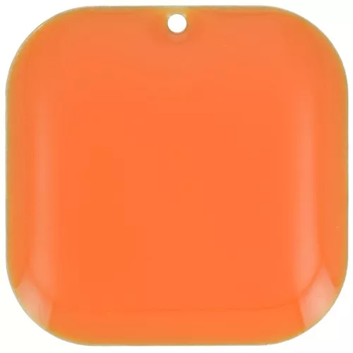 Zecchini quadrati arrotondati in metallo e resina epossidica 22 mm - Arancione x1