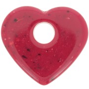 Pendente cuore in acrilico opaco 27x30 mm - Rosso granito x1|raw }}