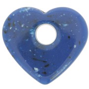 Pendente cuore in acrilico opaco 27x30 mm - Granito blu scuro x1