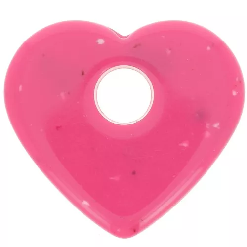 Pendente cuore in acrilico opaco 27x30 mm - Granito rosa x1