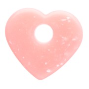 Pendente a forma di cuore in acrilico traslucido 27x30 mm - Rosa granito x1