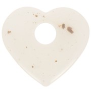 Pendente cuore in acrilico trasparente 27x30 mm - Bianco sporco screziato x1|raw }}