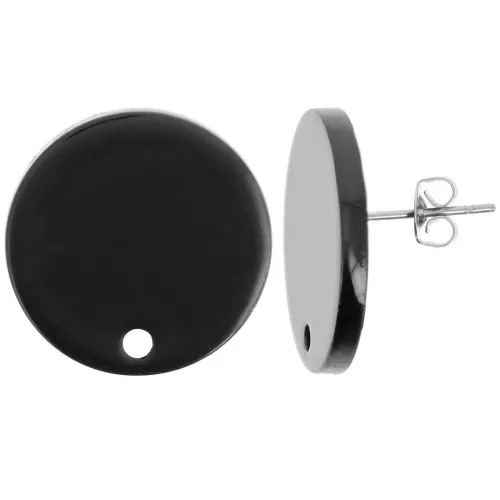 Orecchini tondi opachi in acrilico da 20 mm - Nero x2