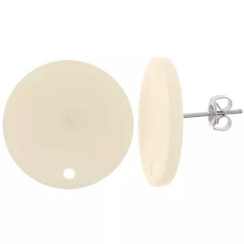 Orecchini tondi da 20 mm in acrilico opaco - Ecrù x2