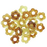 Perline a fiore in acrilico trasparente da 14 mm - Marrone marmorizzato x4