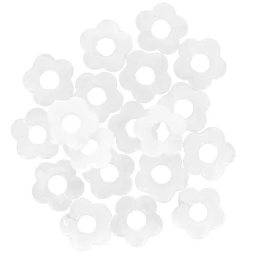 Perle di fiori in resina trasparente da 14 mm - White Marble x4