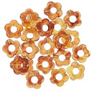 Perle di fiori in resina trasparente da 14 mm - Ambra marmorizzata x4