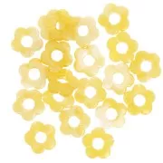 Perline di fiori in resina trasparente da 14 mm - Ocra Marmo x4