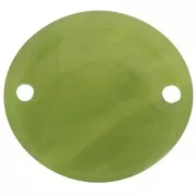 Distanziatore ovale in acetato trasparente 22x20 mm - Oliva marmorizzata x1