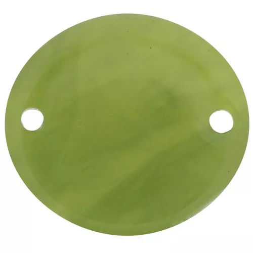 Distanziatore ovale in acetato trasparente 22x20 mm - Oliva marmorizzata x1