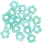 Perle di fiori acrilici traslucidi da 14 mm - Verdigris marmorizzato x4