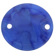 Distanziatore ovale in acetato trasparente 22x20 mm - Royal Blue Pearl x1|raw }}