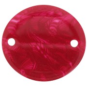 Distanziatore ovale in acetato trasparente 22x20 mm - Rosso x1|raw }}