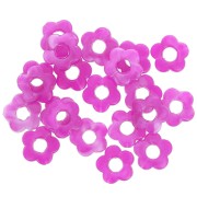 Perline floreali in resina opaca 14 mm - Magenta marmorizzato x4|raw }}