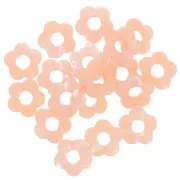 Perline floreali in resina opaca 14 mm - Peach Marble x4