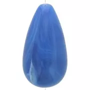 Perle - Perle poire en résine opaque 30x16 mm - Bleu royal marbré x1 Perle poire en résine opaque 30x16 mm - Bleu royal marbré x1