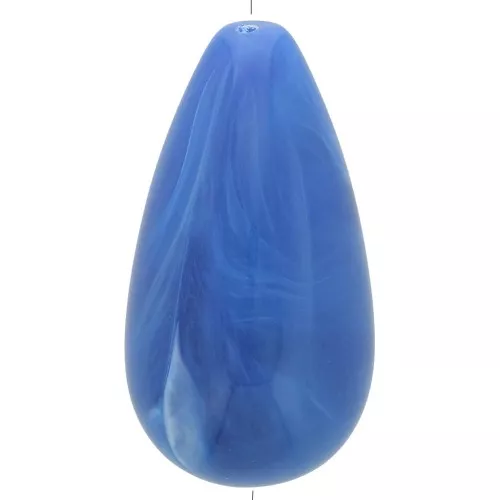 Perla di resina opaca 30x16 mm - Blu reale marmorizzato x1