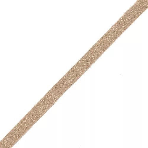 Laccetto imitazione pelle scamosciata 3x1.3 mm Light Bronzo con paillettes x 2.8 m
