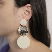 Pendente rotondo in acetato opaco 40 mm - Perla marrone multistrato x1