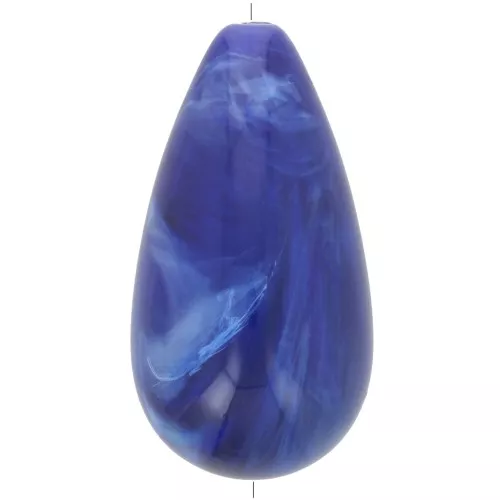 Perla di resina opaca 30x16 mm - Blu marcato x1