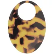 Pendente ovale in acetato 45x32 mm - Tartaruga - Marrone - Nero x1