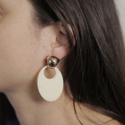 Pendente ovale in acetato 45x32 mm - Tartaruga - Marrone - Nero x1