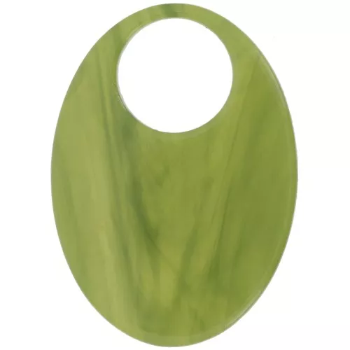 Pendente ovale in acetato trasparente 45x32 mm - Marmo d'oliva x1