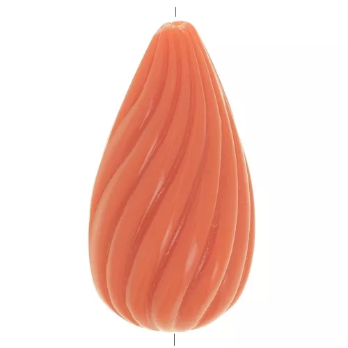Perla ritorta in resina opaca 26x14 mm - Terracotta x1