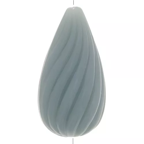 Perla ritorta in resina opaca 26x14 mm - Celadon x1