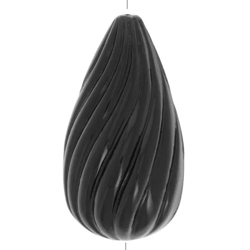 Perla ritorta in resina opaca 26x14 mm - Nero x1