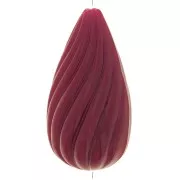 Perla ritorta in resina opaca 26x14 mm - Bordeaux x1