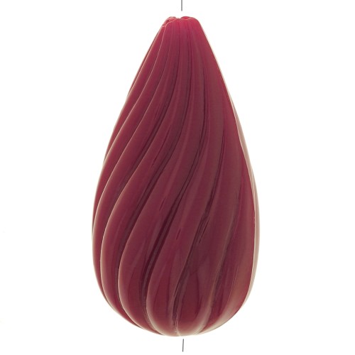Perla ritorta in resina opaca 26x14 mm - Bordeaux x1